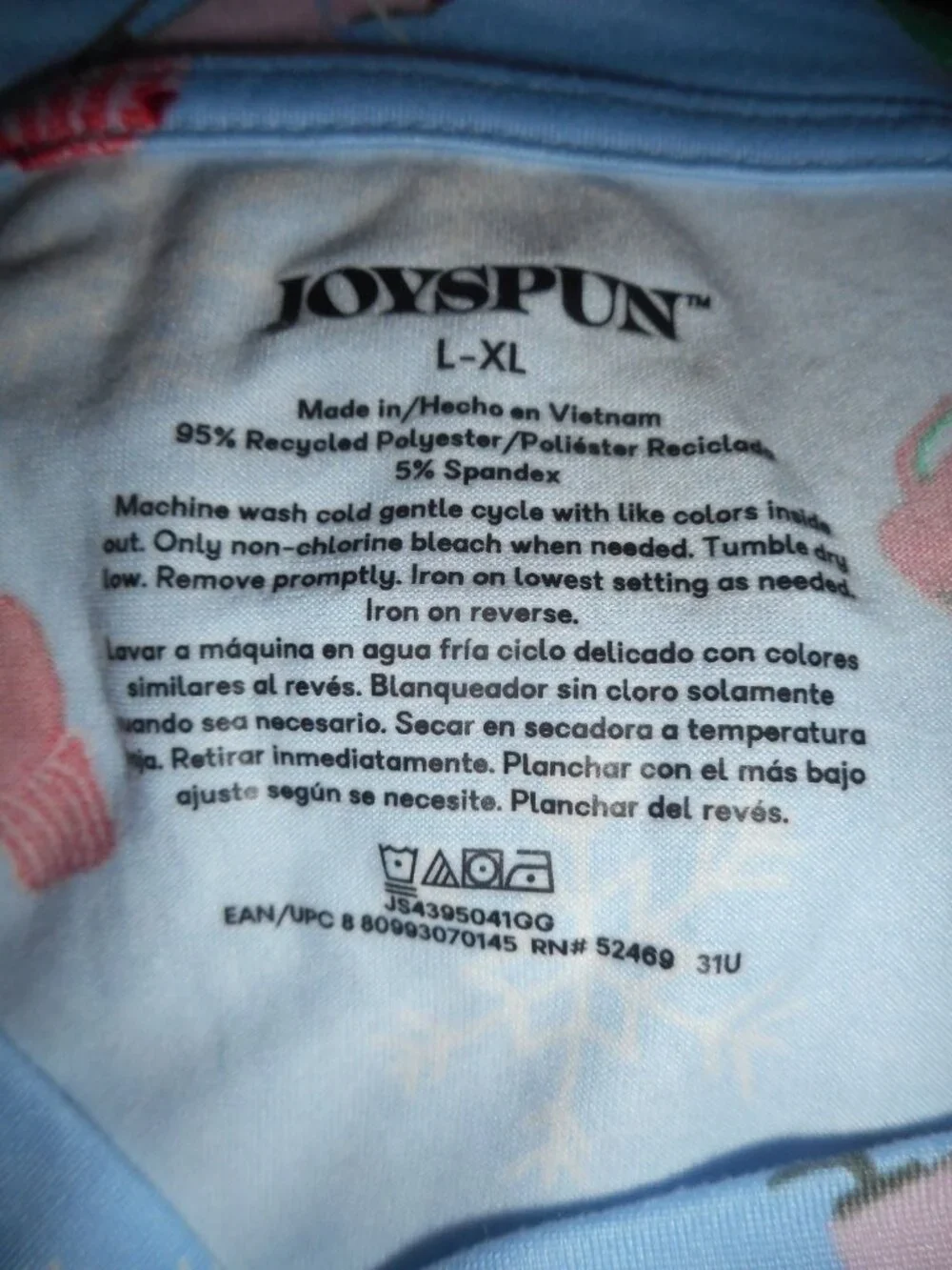 Joyspun Nightgown Nightshirt Sleepwear pockets Blue winter Sz L / XL sled snow - Picture 2 of 5
